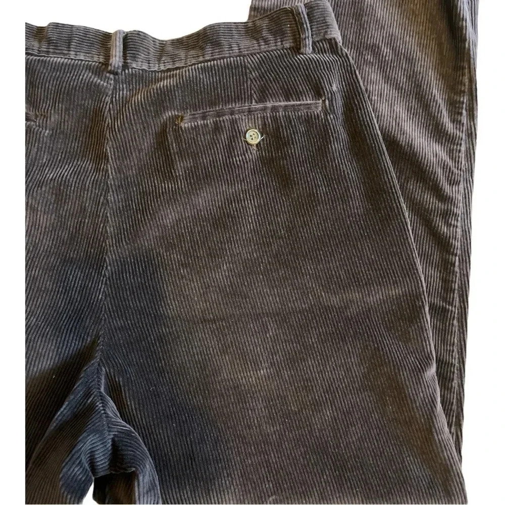 Eddie Bauer Men’s Dark Brown Pleated Corduroy Slacks Size 36x36 NWOT Perfect - Picture 7 of 7